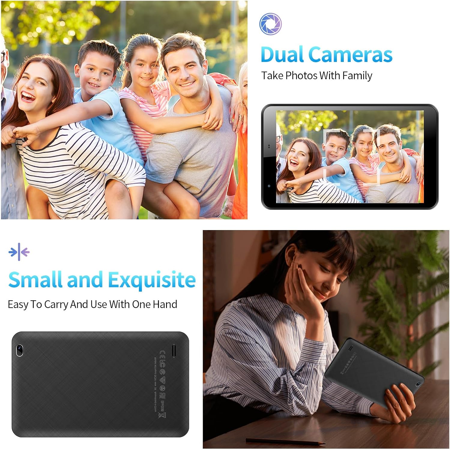 7 Inch Tablet, Android Tablet with 32GB+512GB, Lightweight, Black - Image 4